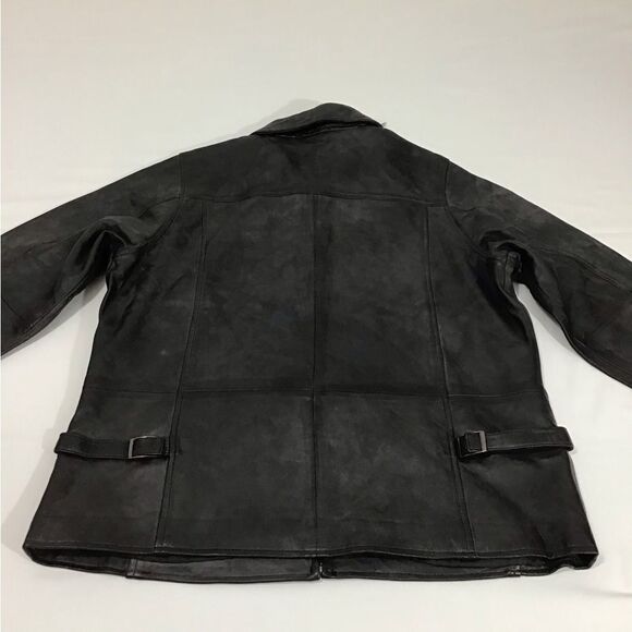 Black Leather Jacket Mercedes Logo New Size Small - Picture 6 of 16